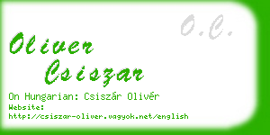 oliver csiszar business card